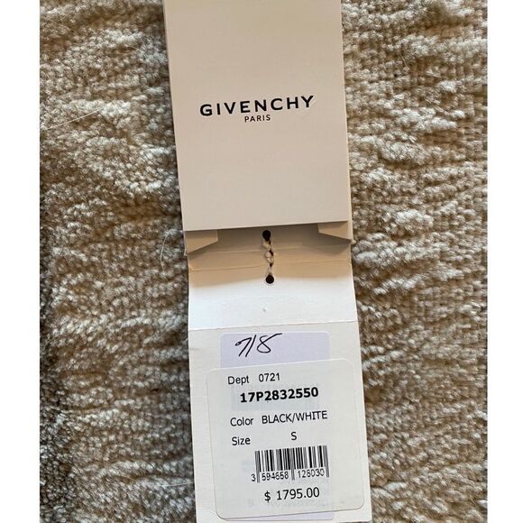 GIVENCHY Bodycon Midi Dress. Black, White and Red Stripes. Size Small - Picture 6 of 10